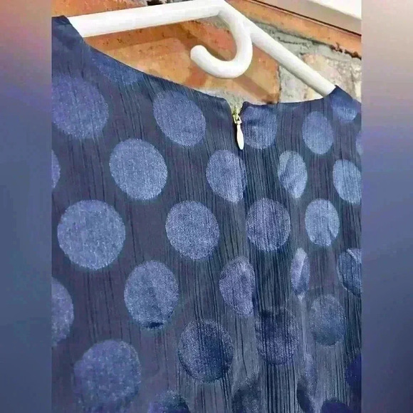 Draper James Navy Blue Long Sleeve Polka Dot Midi Size 0 - Picture 4 of 9